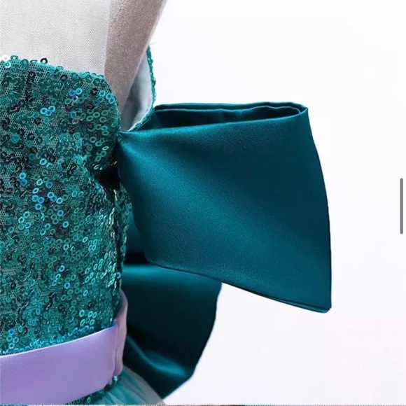 Elegant Teal and Purple Kids Formal Dress - Picture 5 of 9